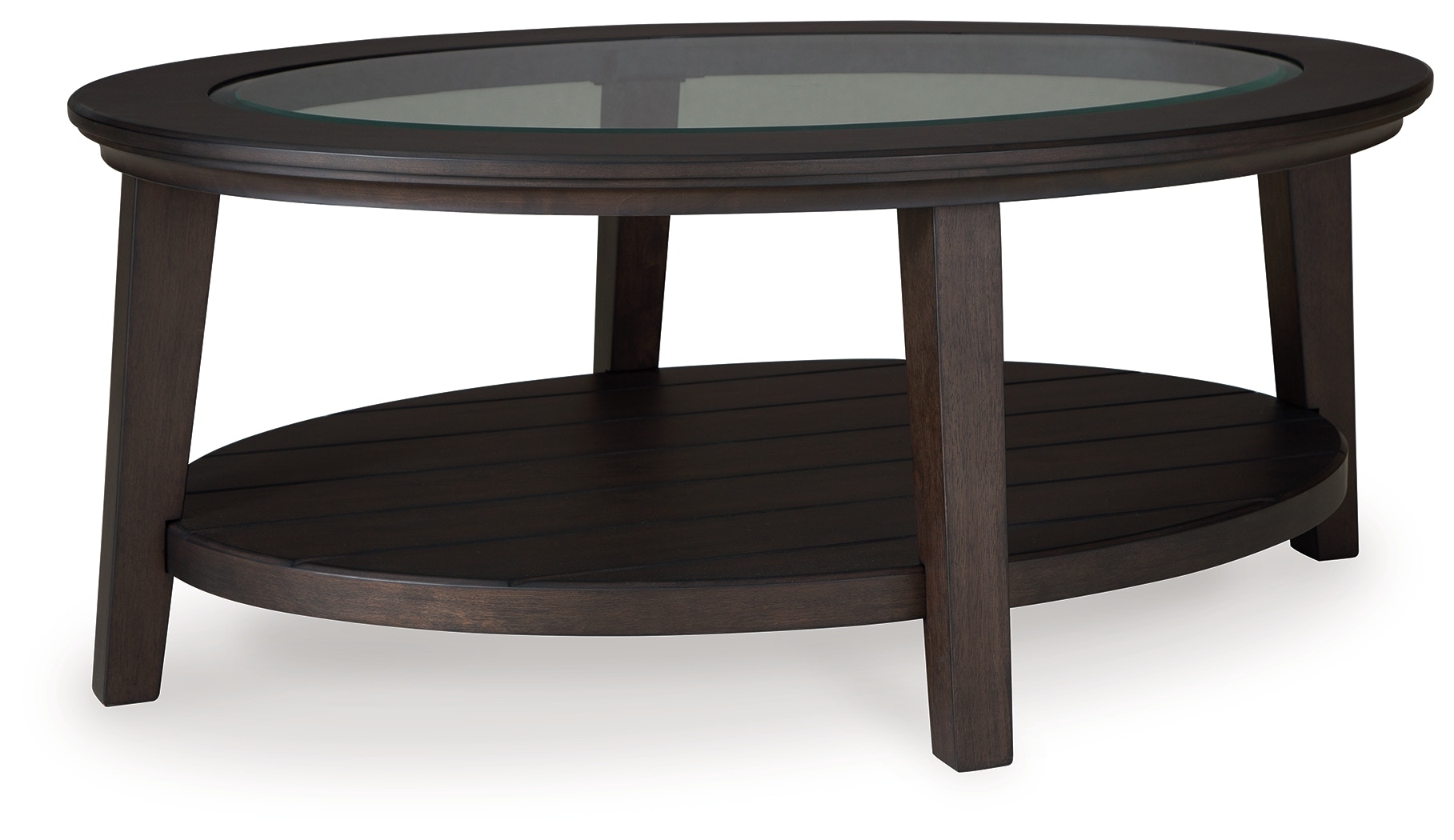 Ashley round deals glass coffee table