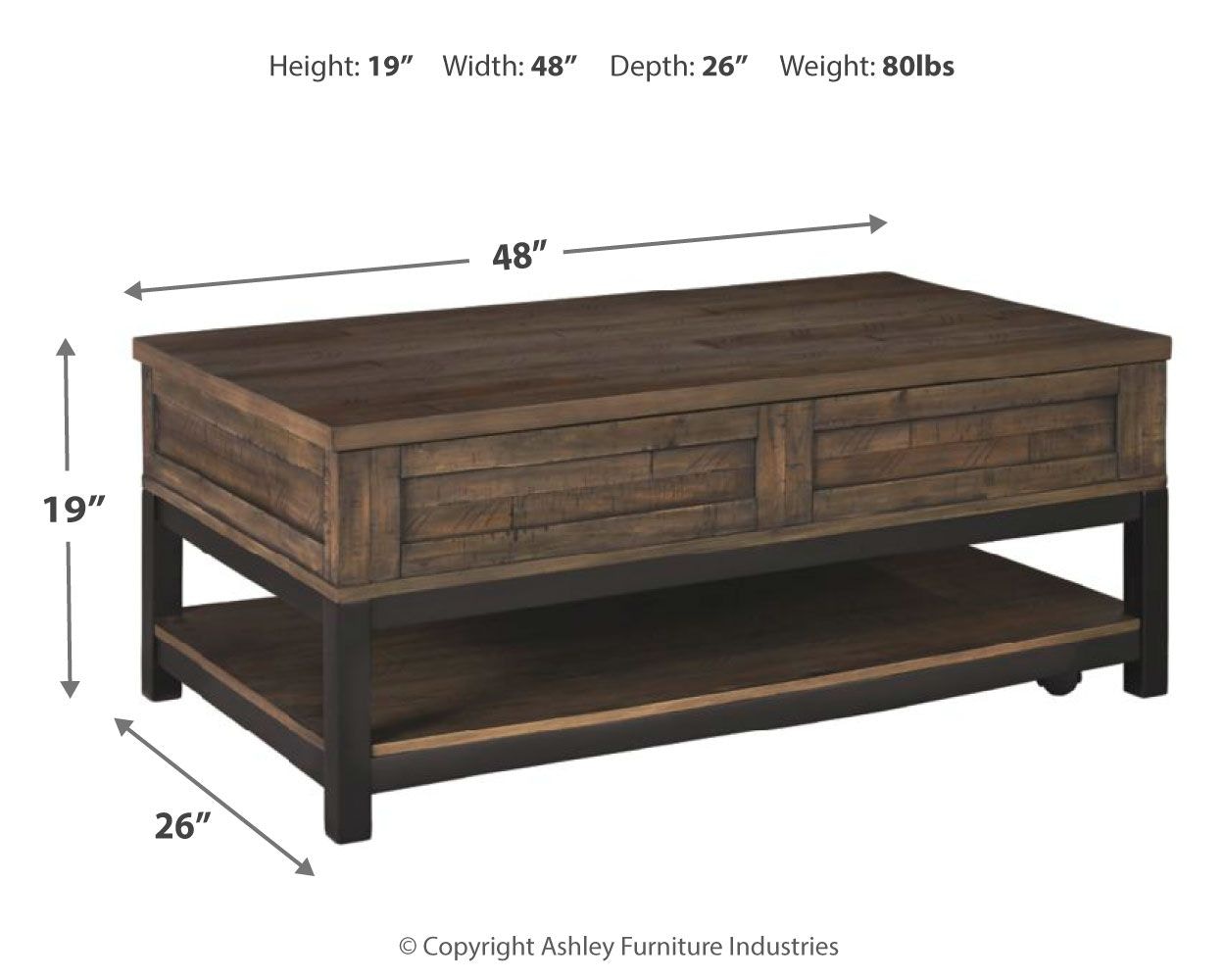 johurst coffee table with lift top