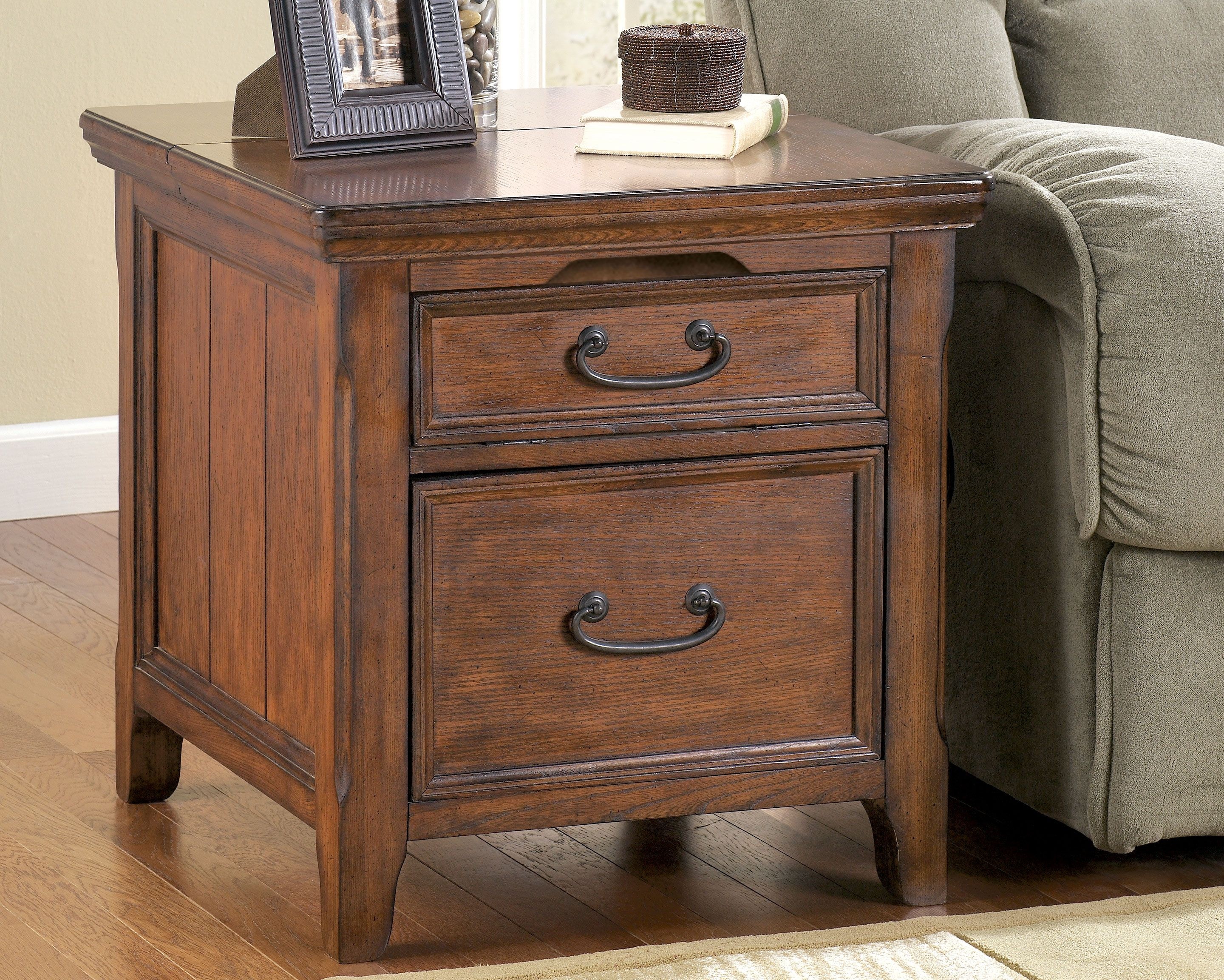 Signature Design by Ashley Living Room Woodboro Media End Table with