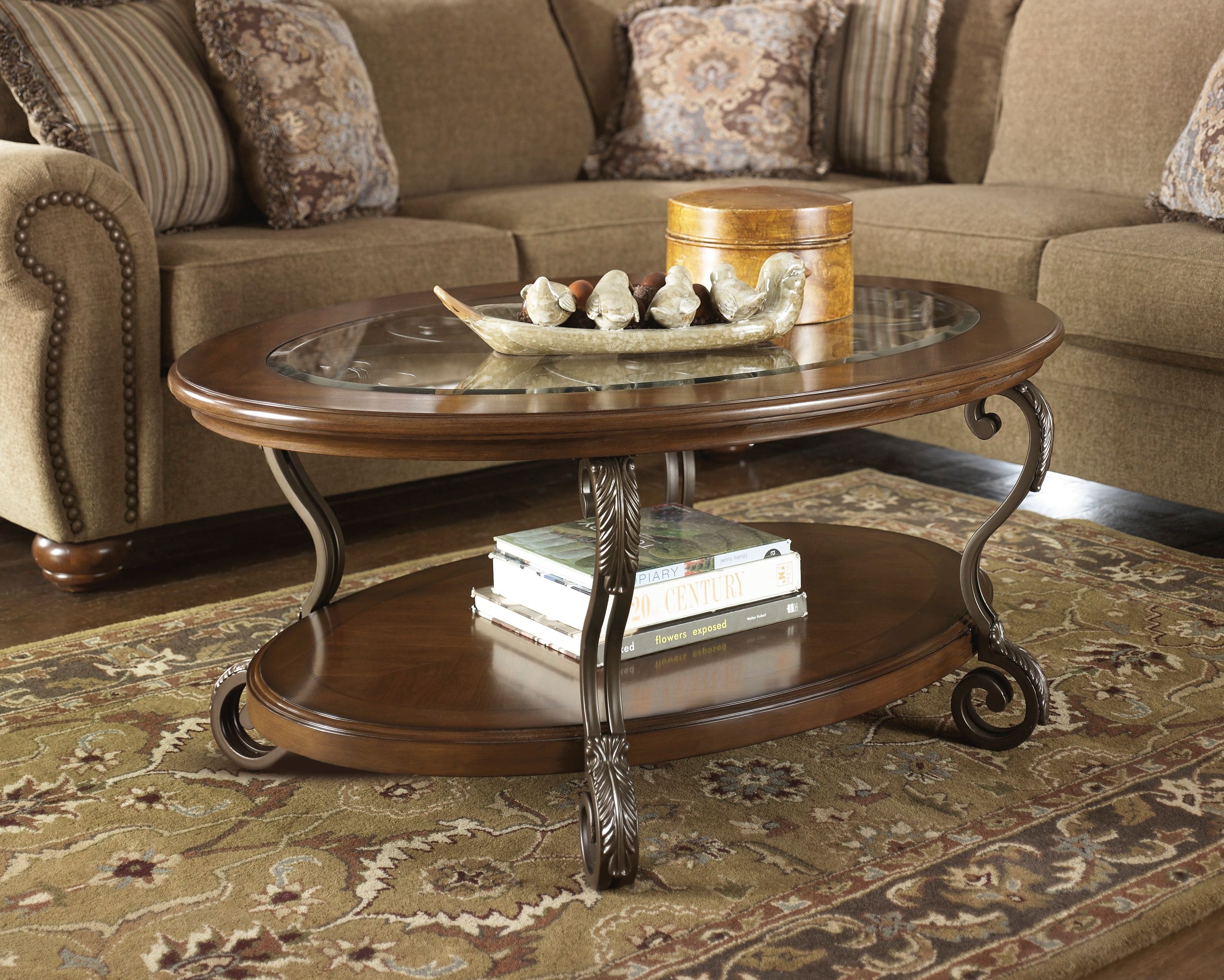 Ashley glass top coffee shop table