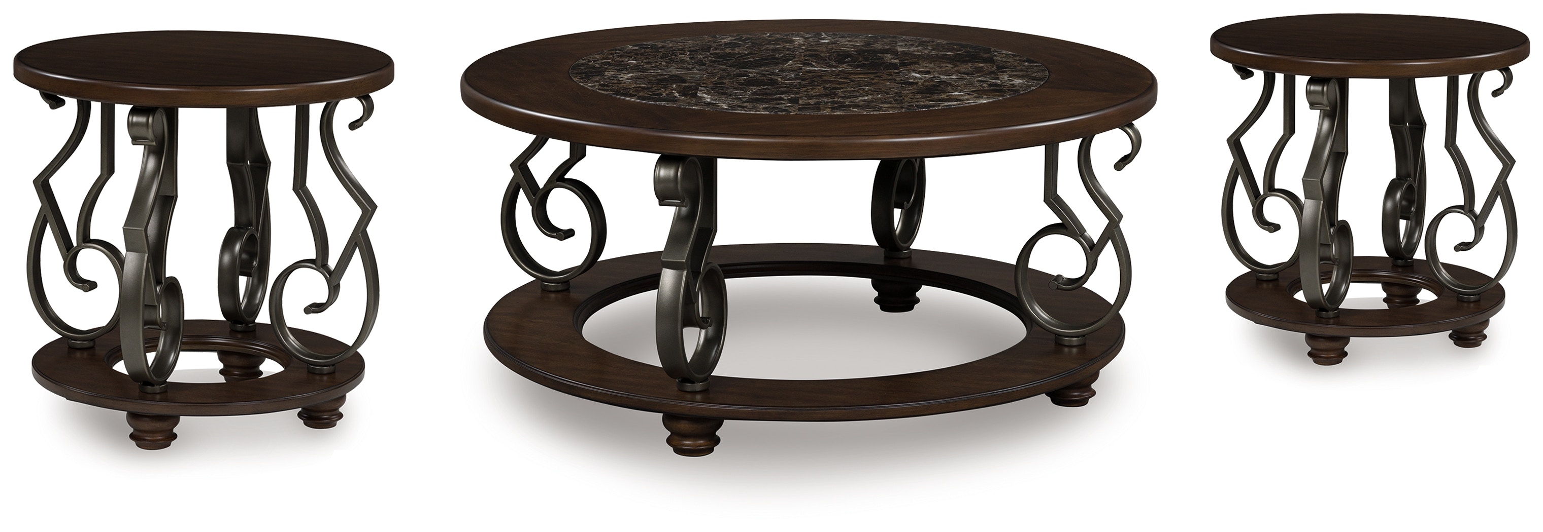 Signature Design by Ashley Living Room Frallyn Coffee Table and 2