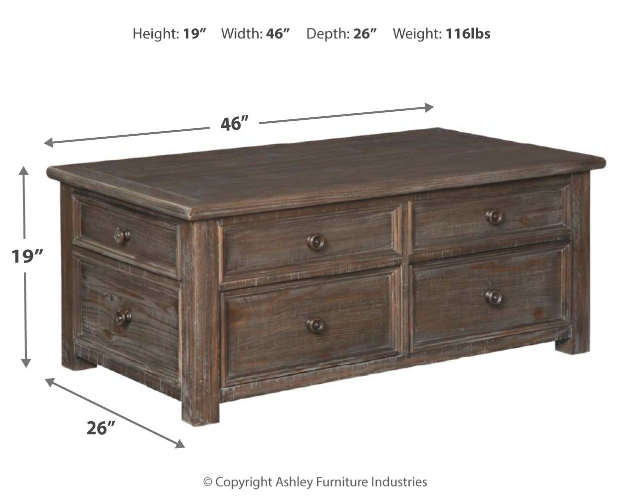 Signature Design by Ashley Living Room Wyndahl Coffee Table with 