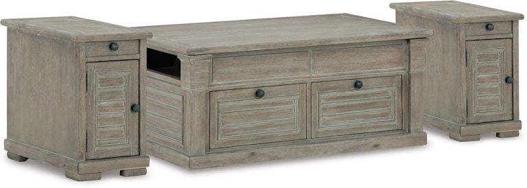 Signature Design by Ashley Moreshire Lift-top Coffee Table and 2 Chairside End Tables T659T2