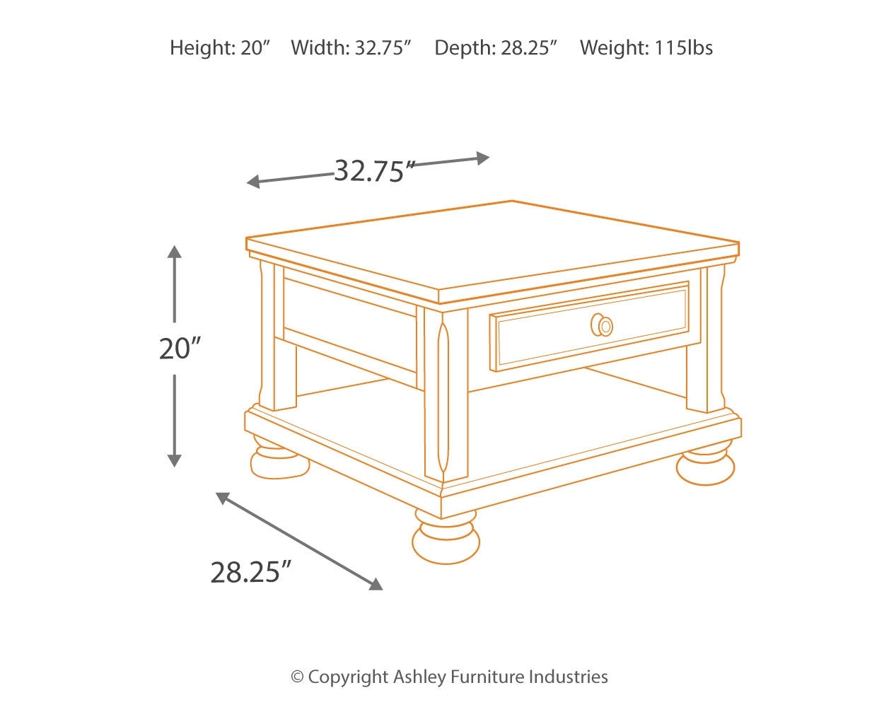 Porter chairside end discount table