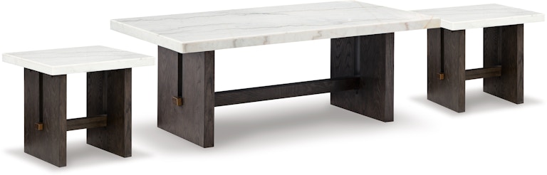 Signature Design by Ashley Burkhaus Coffee Table and 2 Ends T779T1