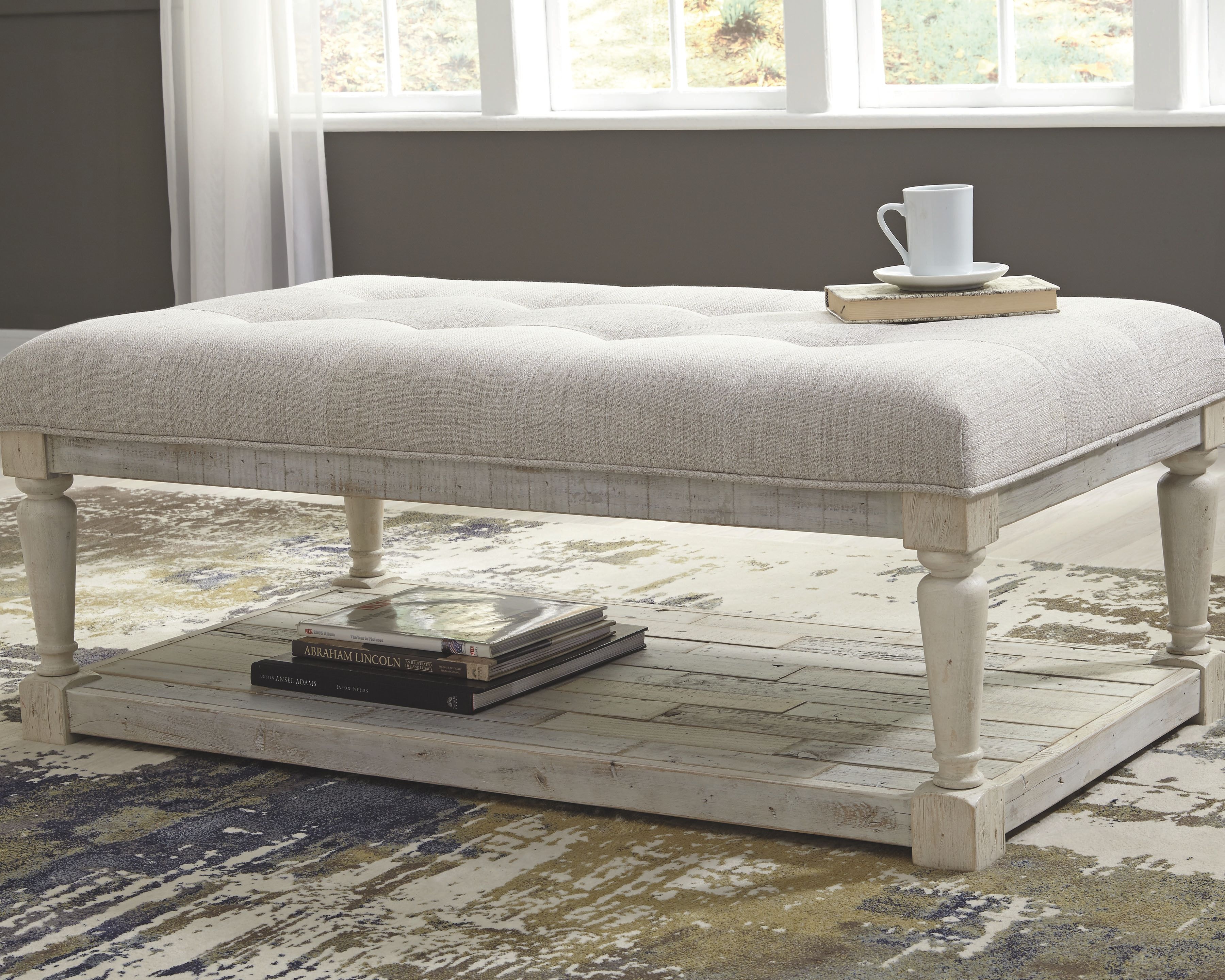 Ashley furniture tufted ottoman discount