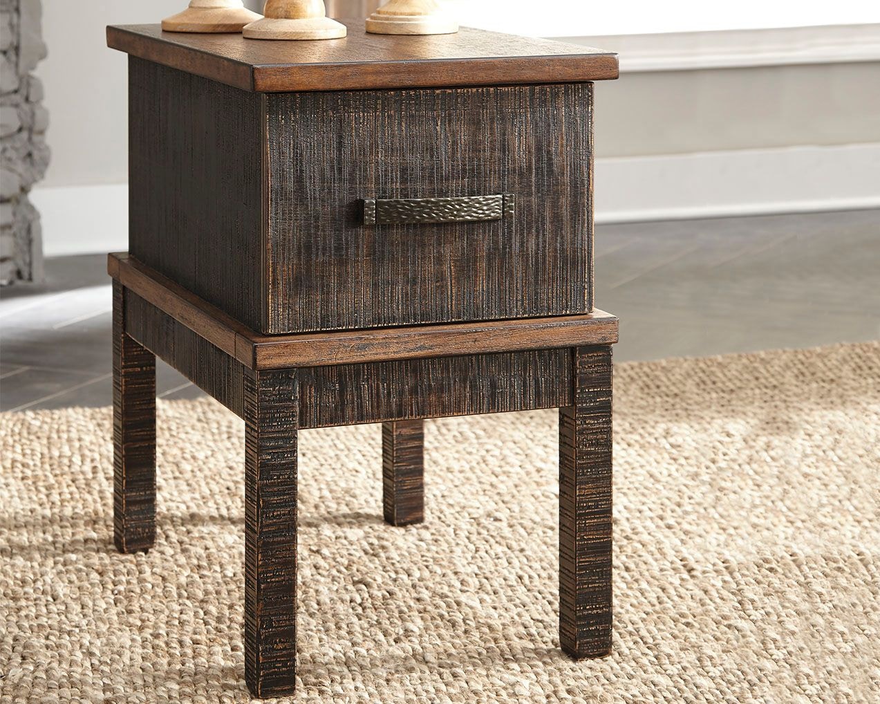 Chairside end table with usb outlet ports & outlets