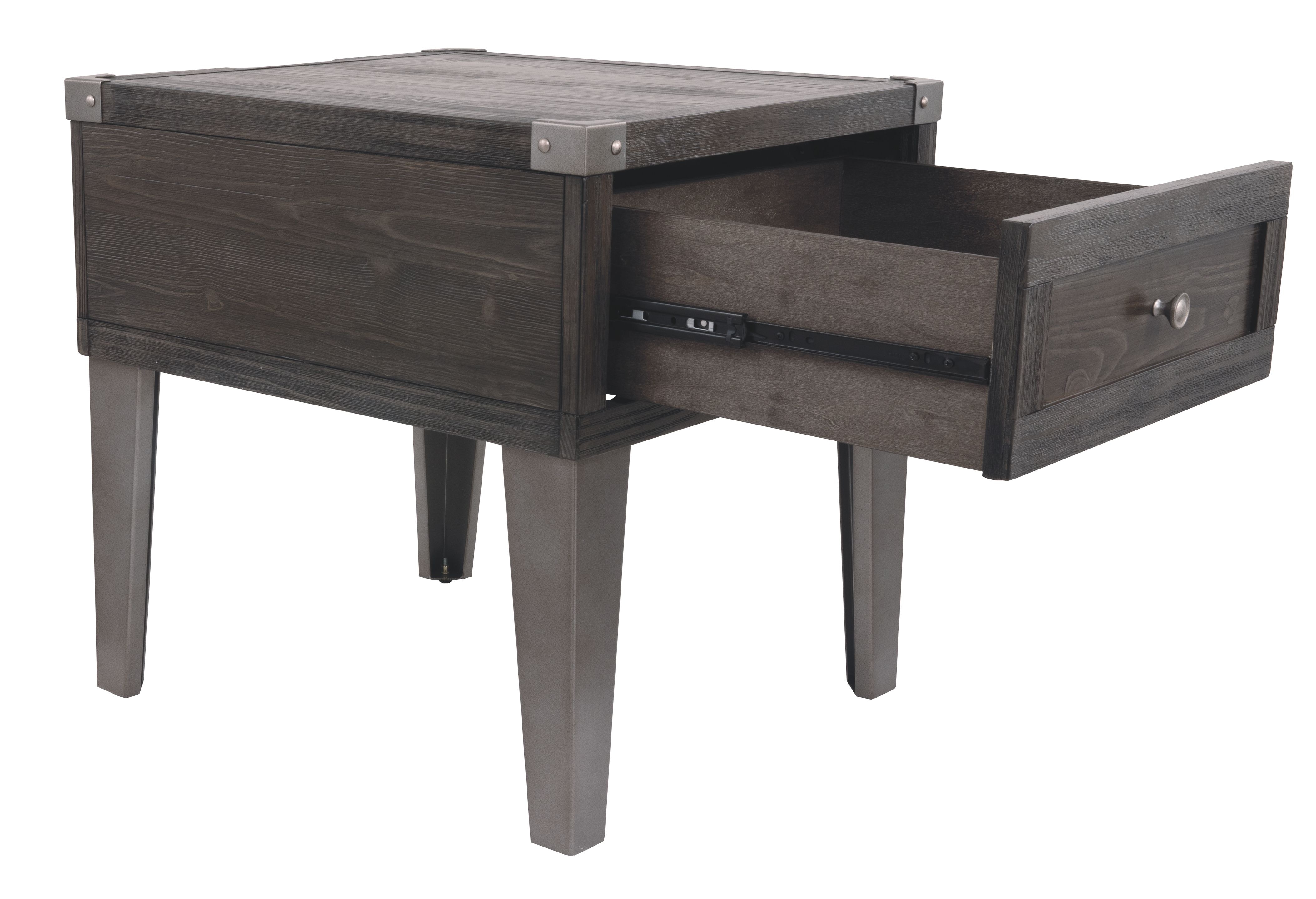Shop our Todoe Dark Gray End Table with USB Ports and Power Outlets by