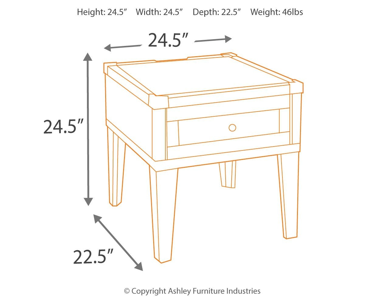 Signature Design by Ashley Living Room Todoe End Table with USB Ports