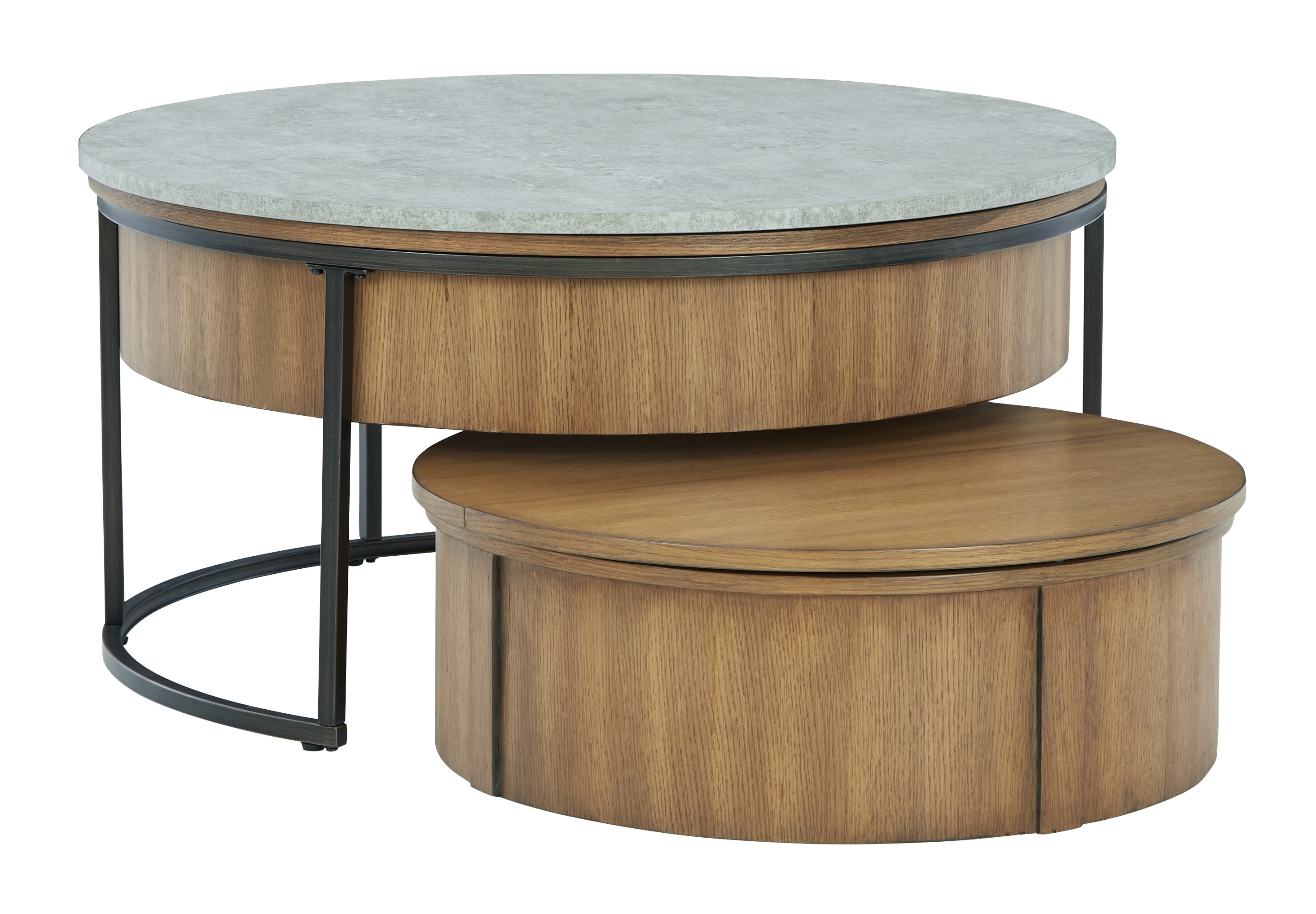 Round nesting coffee table deals with storage