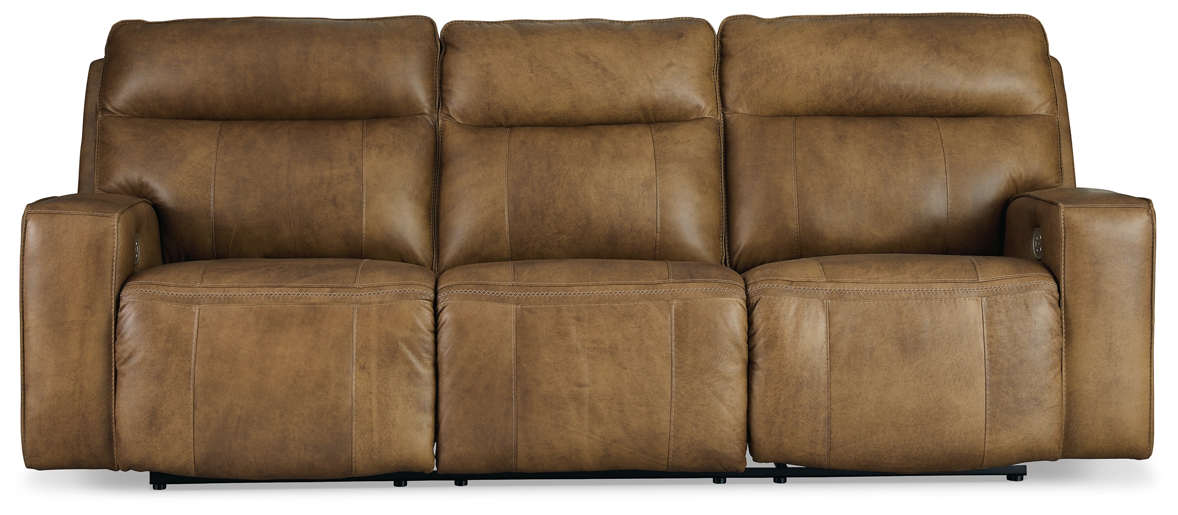 Caramel leather recliner online sofa