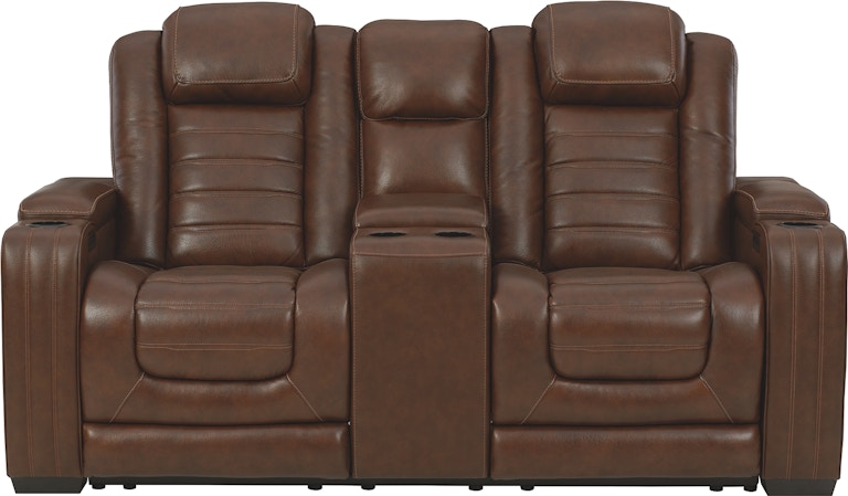 Signature Design by Ashley Backtrack Chocolate Power Reclining Loveseat with Console U2800418 693715656