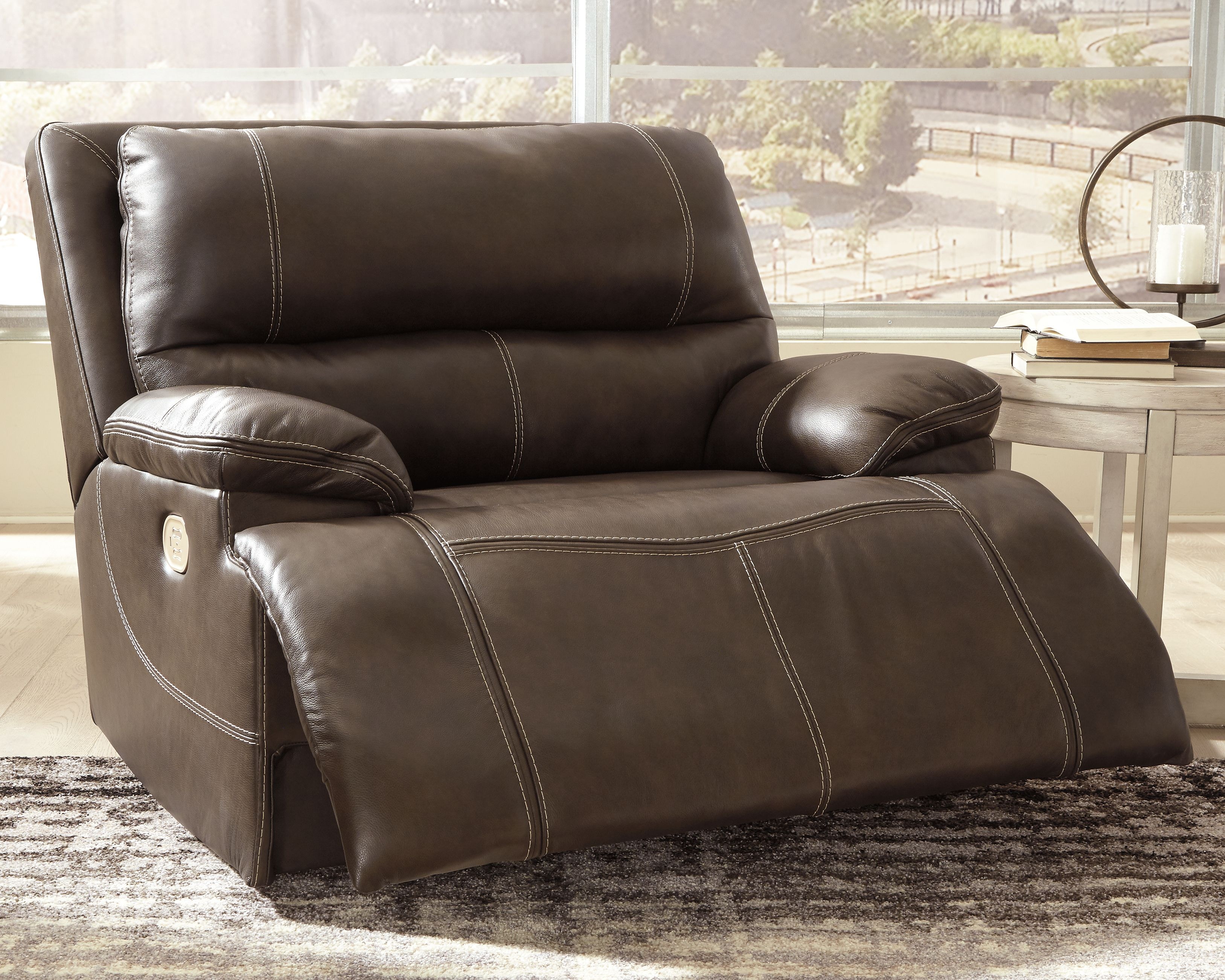 Oversized leather best sale reclining sofa