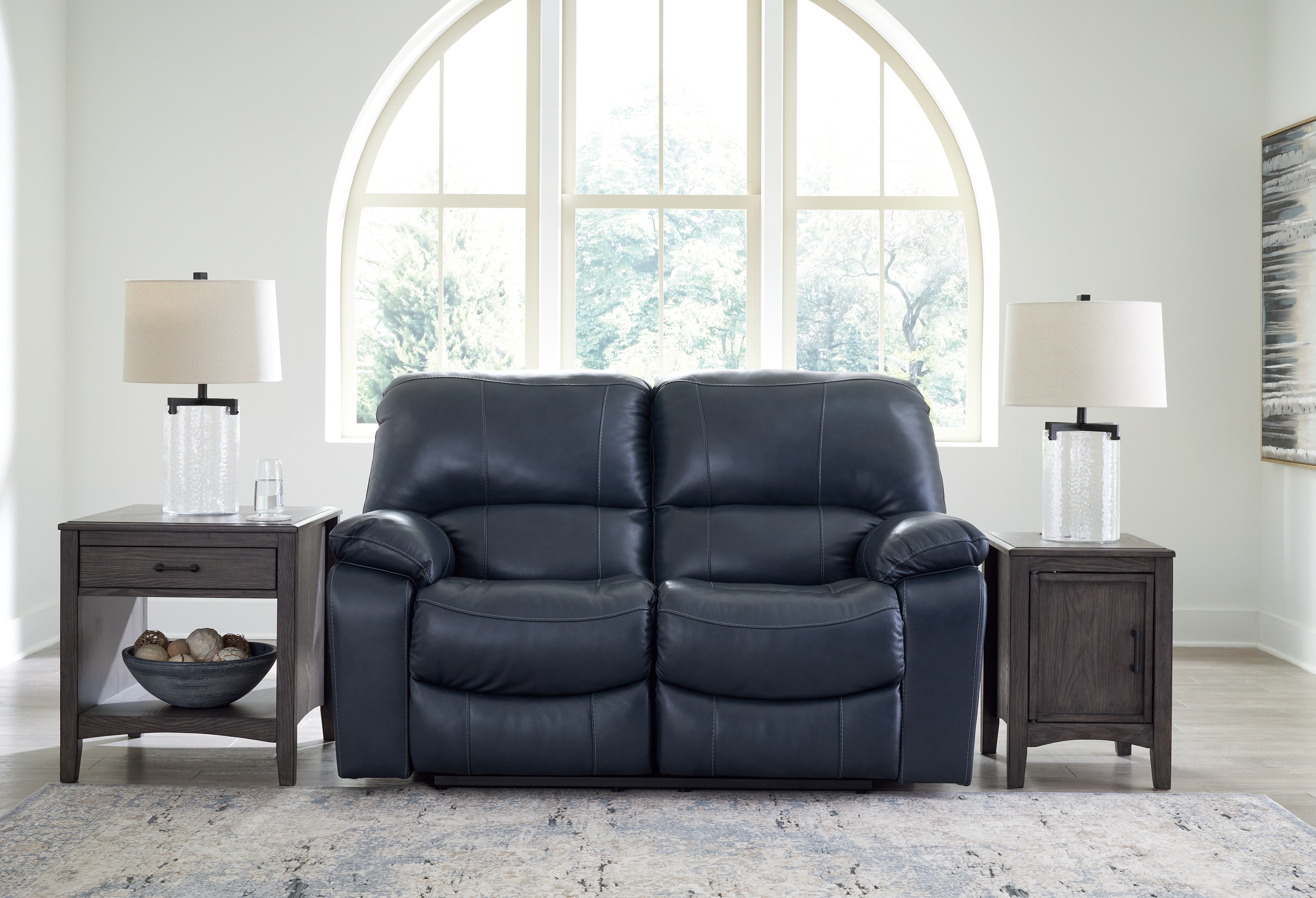 Leesworth Ocean Top Grain Leather Power Reclining Loveseat