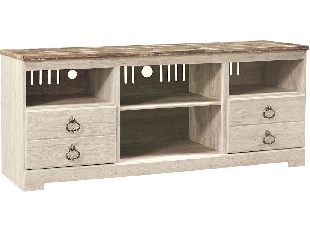 Shop our Willowton Whitewash 64" TV Stand with Electric ...