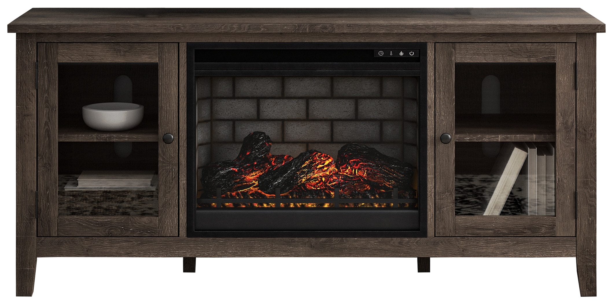 Tv stand deals with fireplace leons