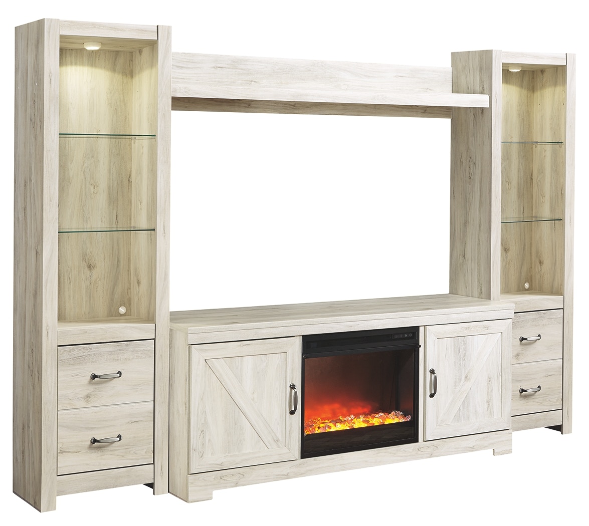 Signature Design by Ashley Home Entertainment Bellaby 4 Piece Entertainment Center with Fireplace