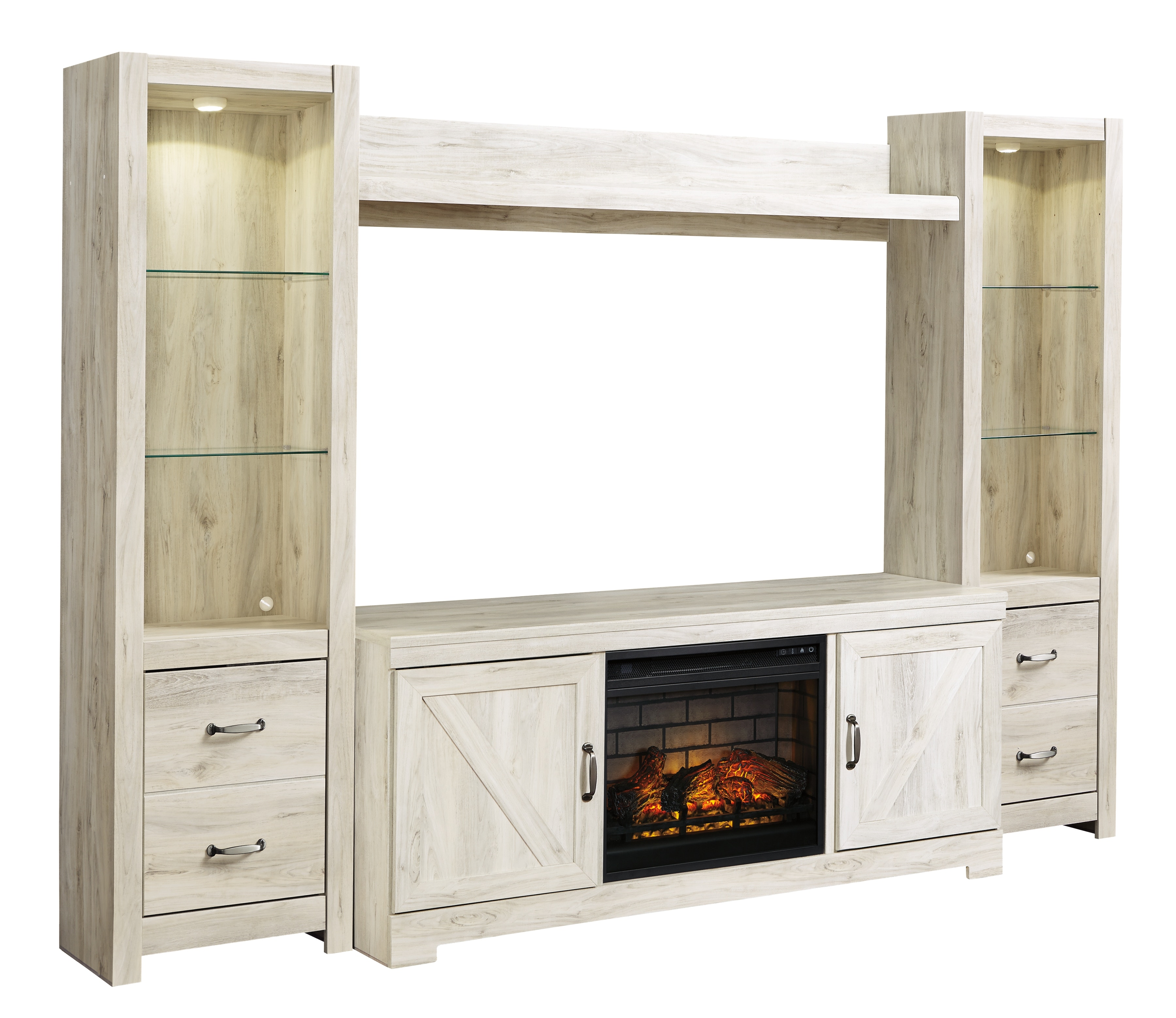 White 4 piece on sale entertainment center