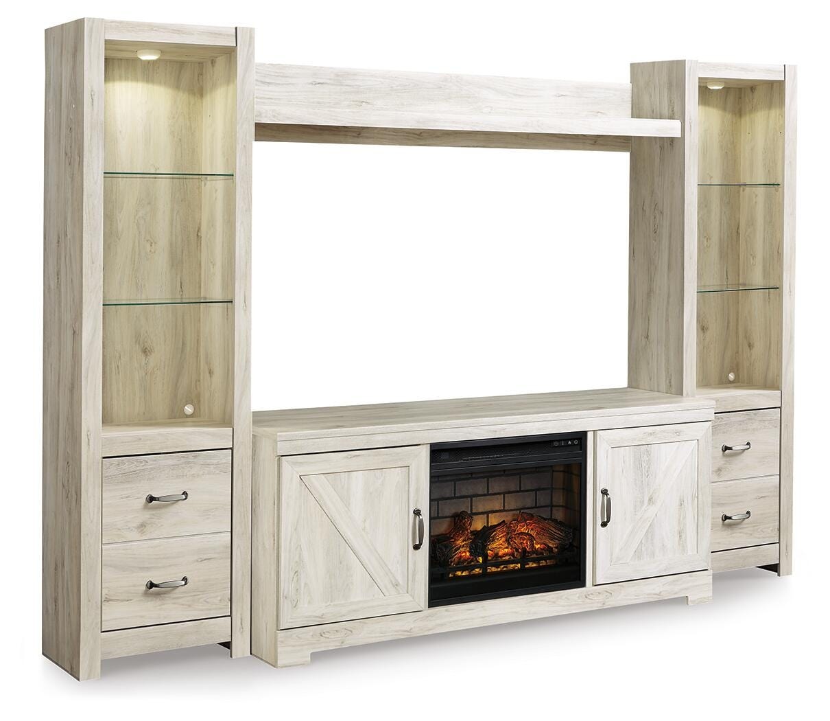 Signature Design by Ashley Bellaby 4-Piece Entertainment Center with Electric Fireplace W331W8