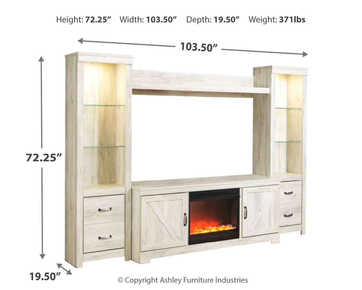 Bellaby entertainment deals center with fireplace