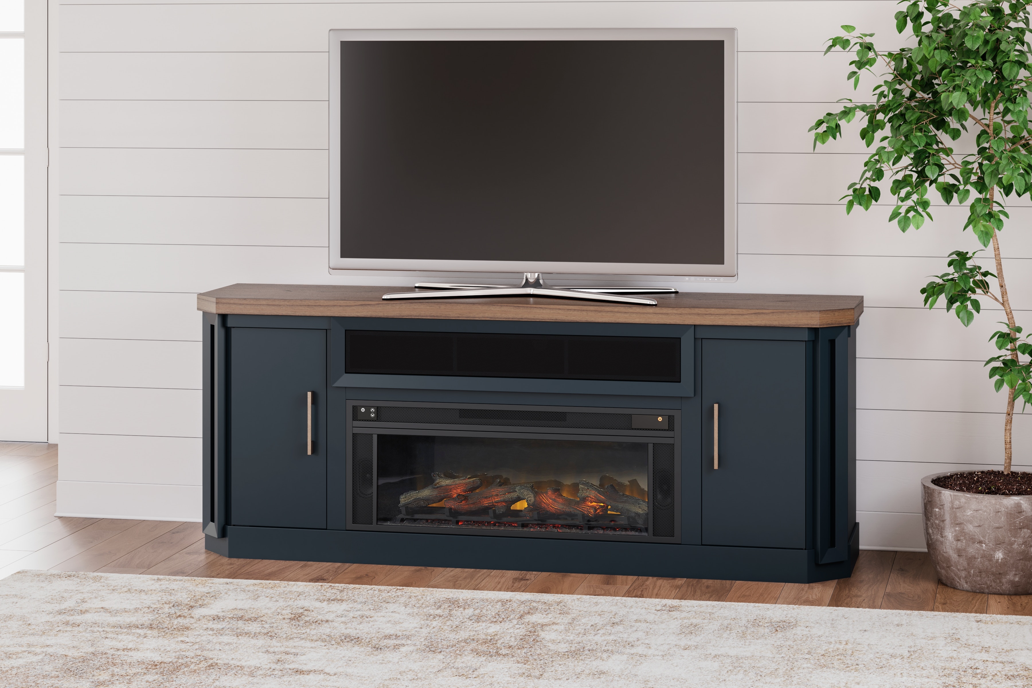 Tv stand with fireplace on sale at ashley furniture