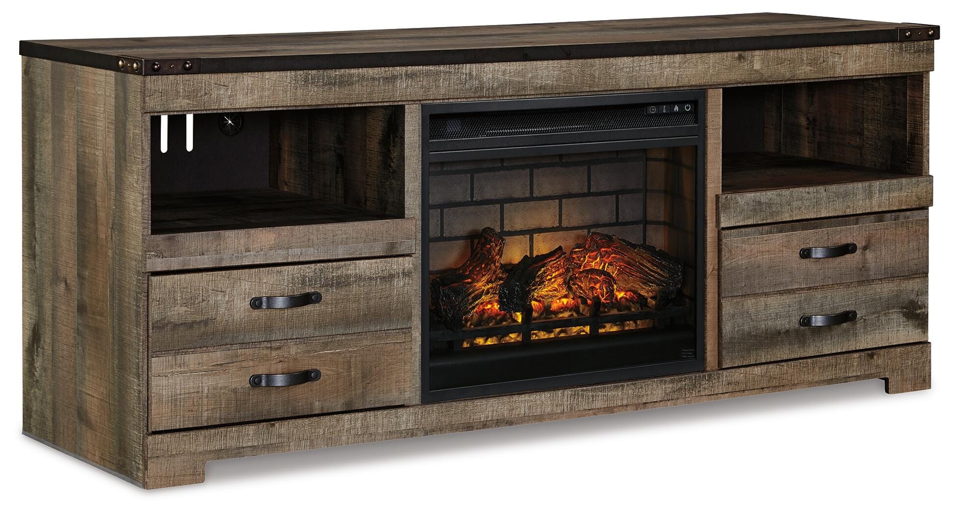Signature Design by Ashley Trinell 63" TV Stand with Electric Fireplace W446W9