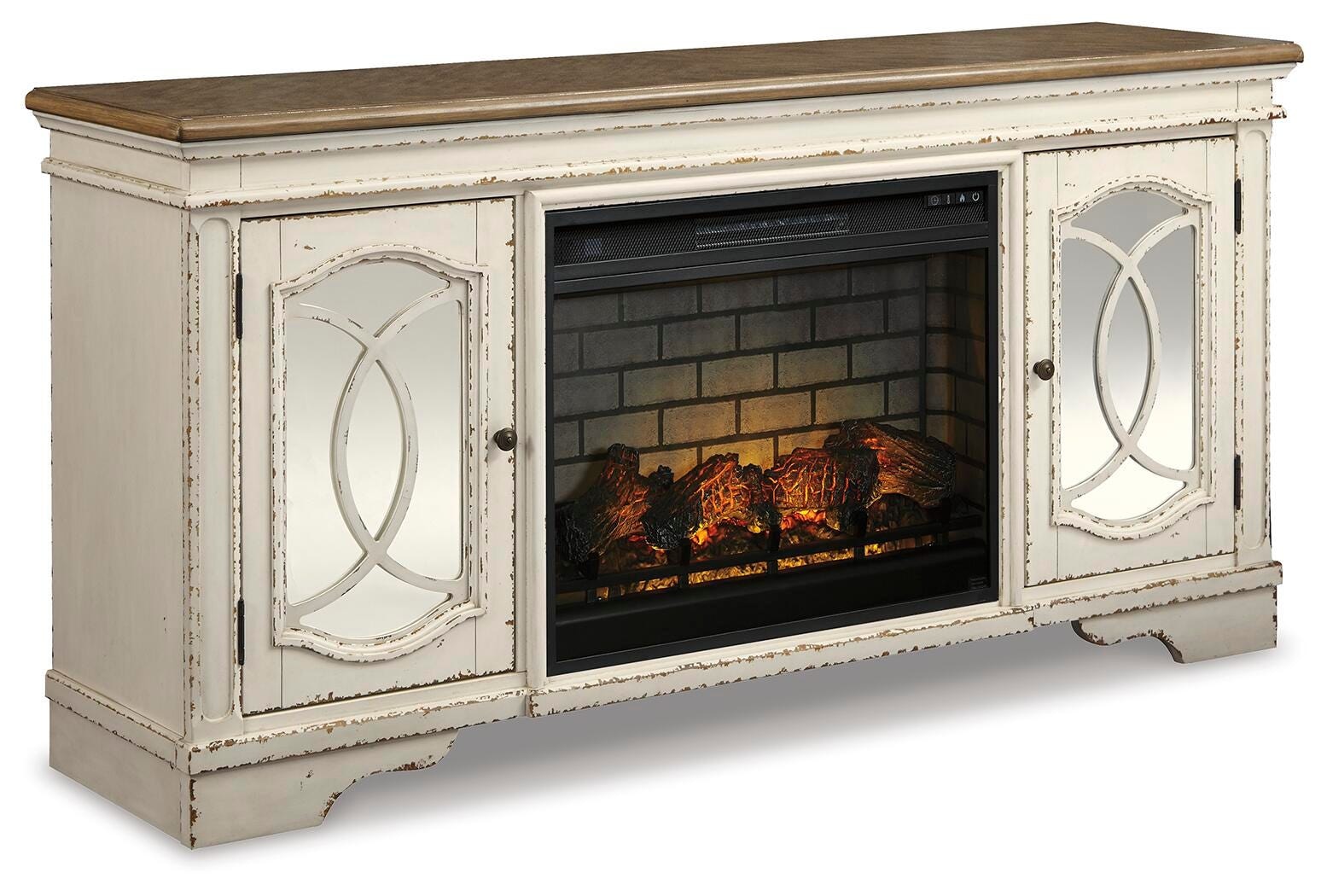  Realyn 74" TV Stand with Electric Fireplace 