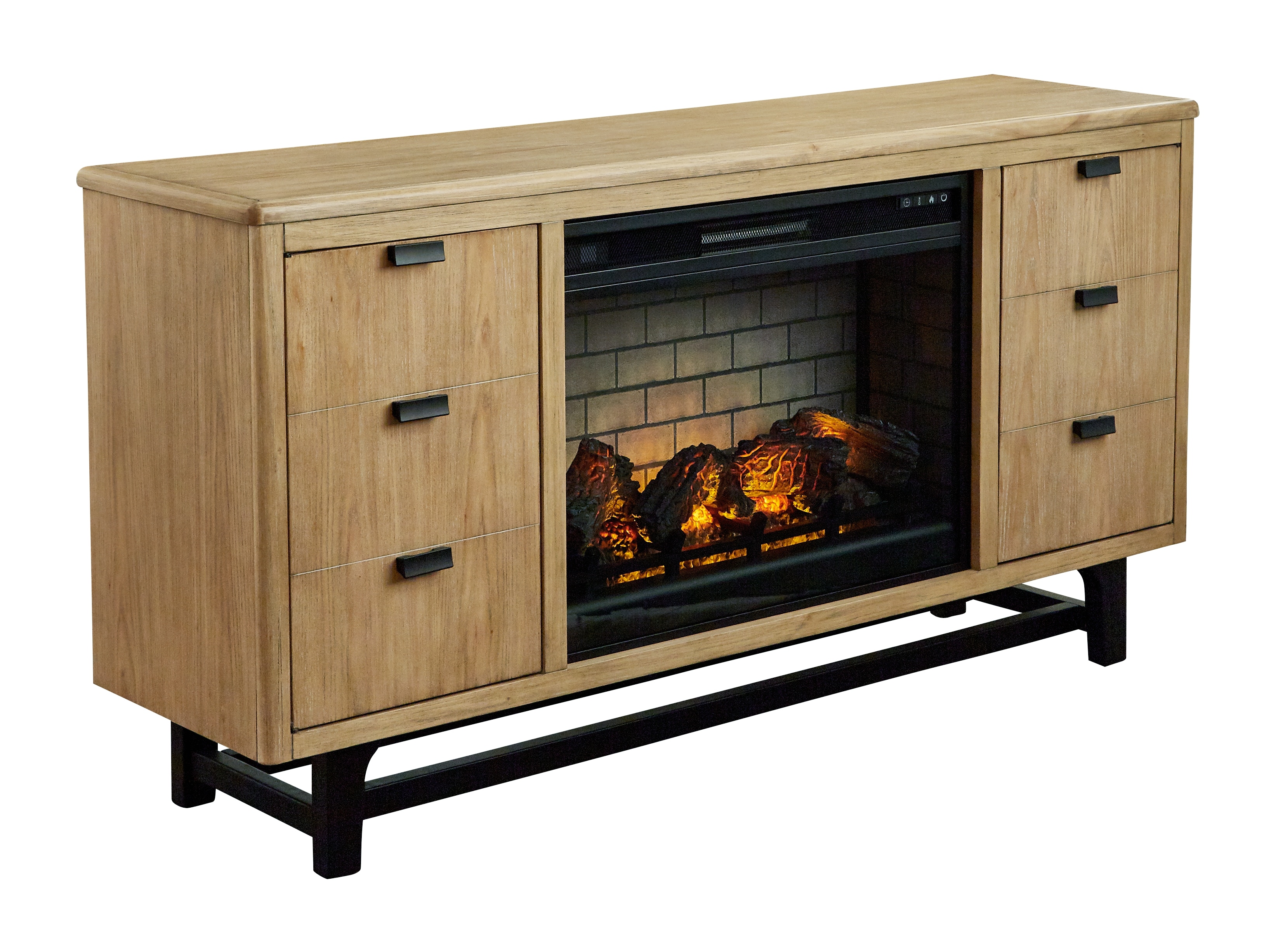 Signature Design by Ashley Home Entertainment Freslowe TV Stand with  Electric Fireplace W761W1