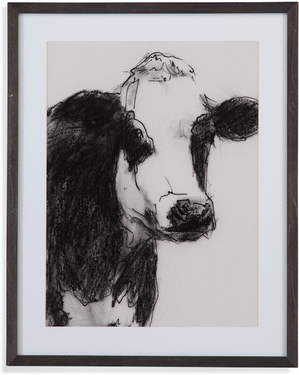 Painted Black & White Cow Print Wallpaper