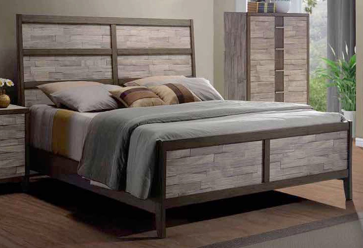 Bernards Bedroom Henderson 2 Tone Melamine Sleigh Queen Bed