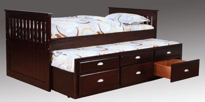 Bernards Bedroom Logan Twin Captains Bed Merlot 3040v