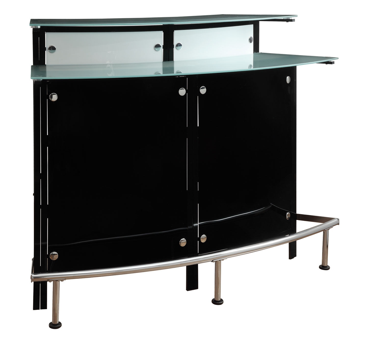 Coaster Bar and Game Room Keystone Glass Top Bar Unit Black 100139