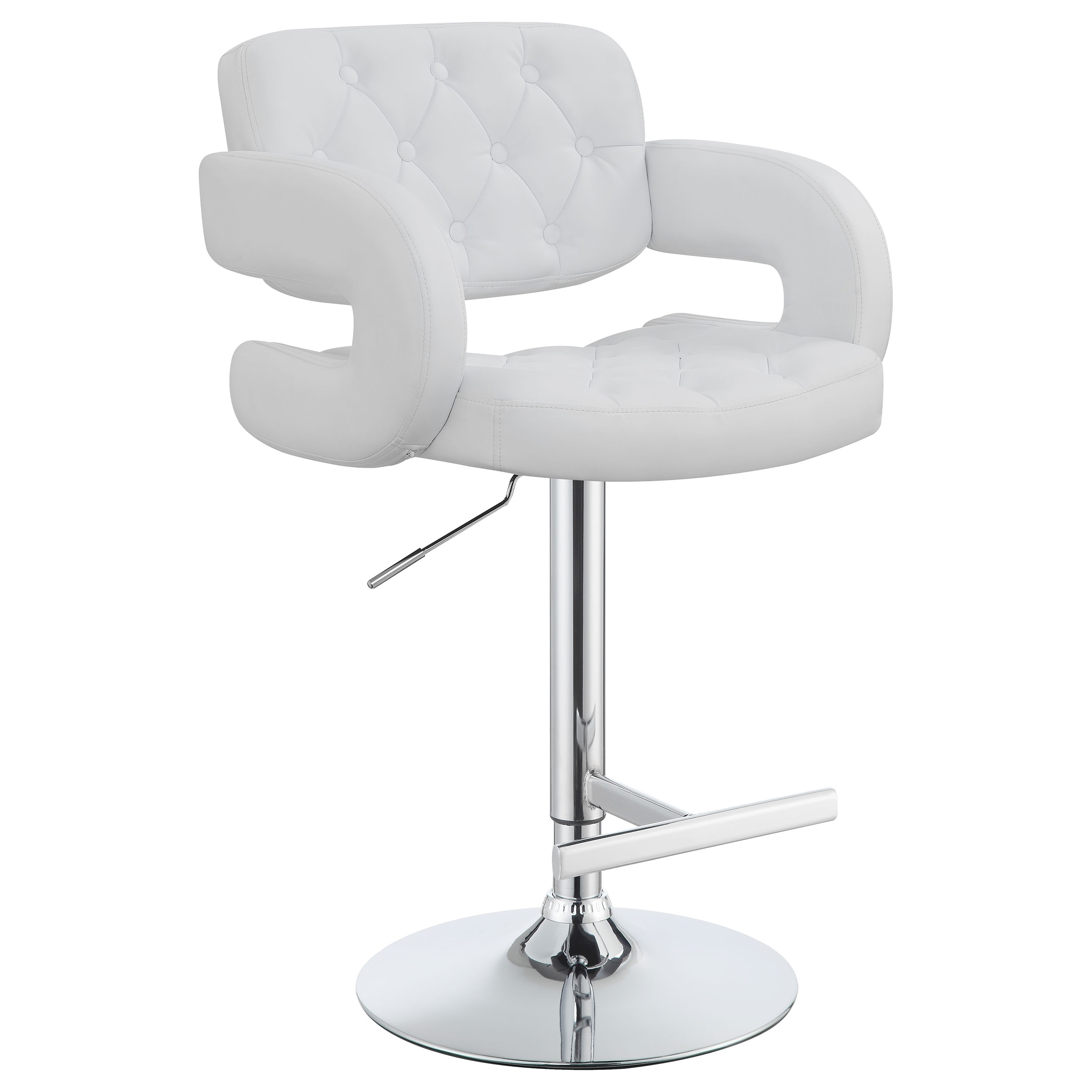 Coaster Casual Dining Brandi Adjustable Bar Stool Chrome And White