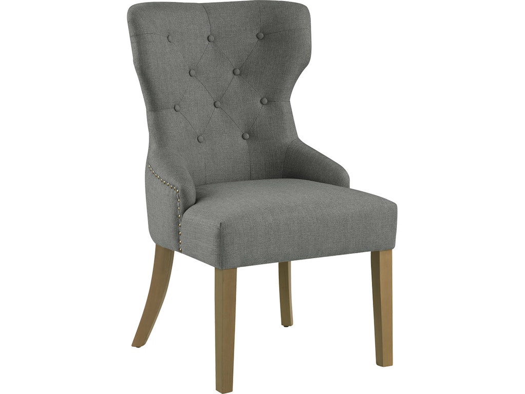 Coaster Dining Room Modern Grey And Natural Tufted Dining Chair 104537 Aminis