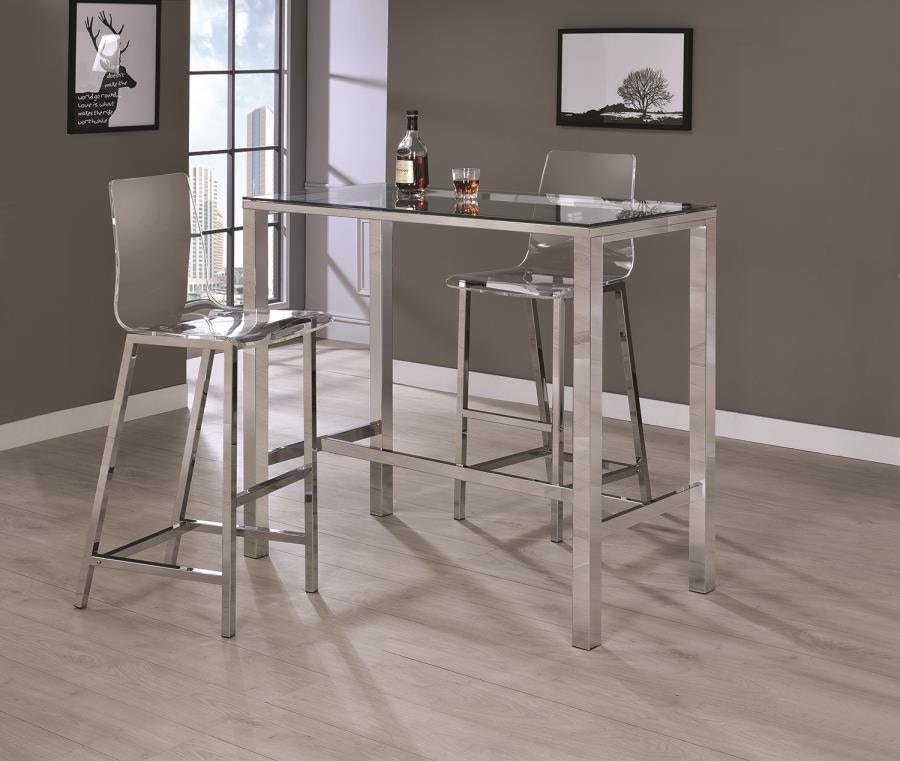 Coaster Bar and Game Room Contemporary Glass Bar Table 104873