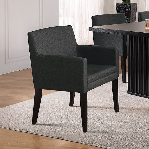 Coaster Catherine Upholstered Dining Arm Chair Charcoal Grey And Black (Set Of 2) at Woodstock Furniture & Mattress Outlet