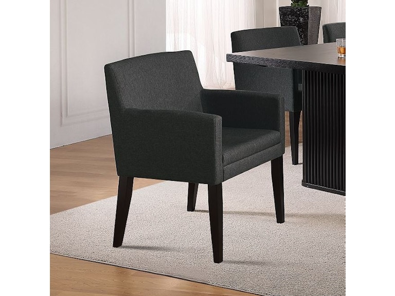 Coaster Catherine Upholstered Dining Arm Chair Charcoal Grey And Black (Set Of 2) 106252
