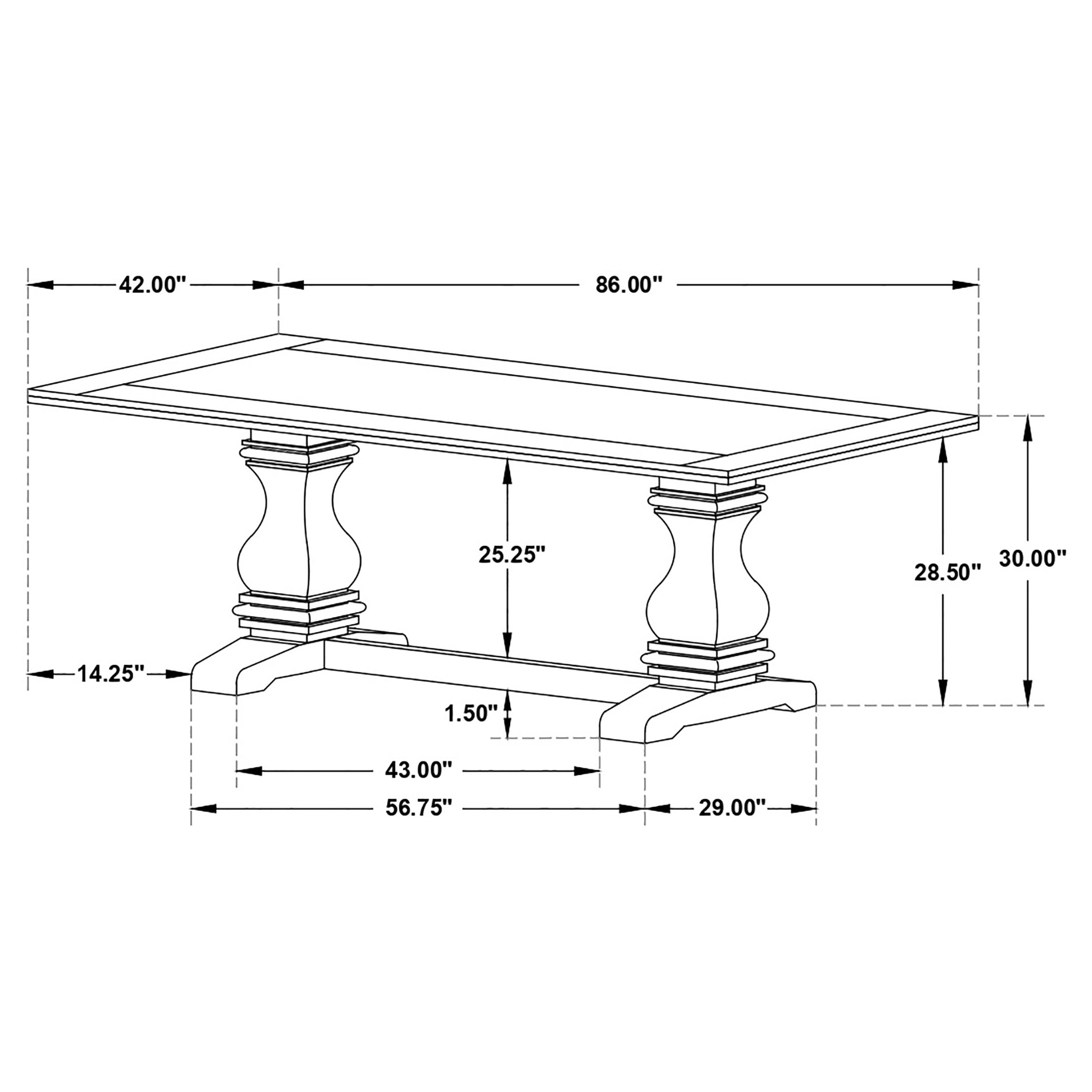 Coaster Casual Dining Parkins Rectangular 86-inch Dining Table