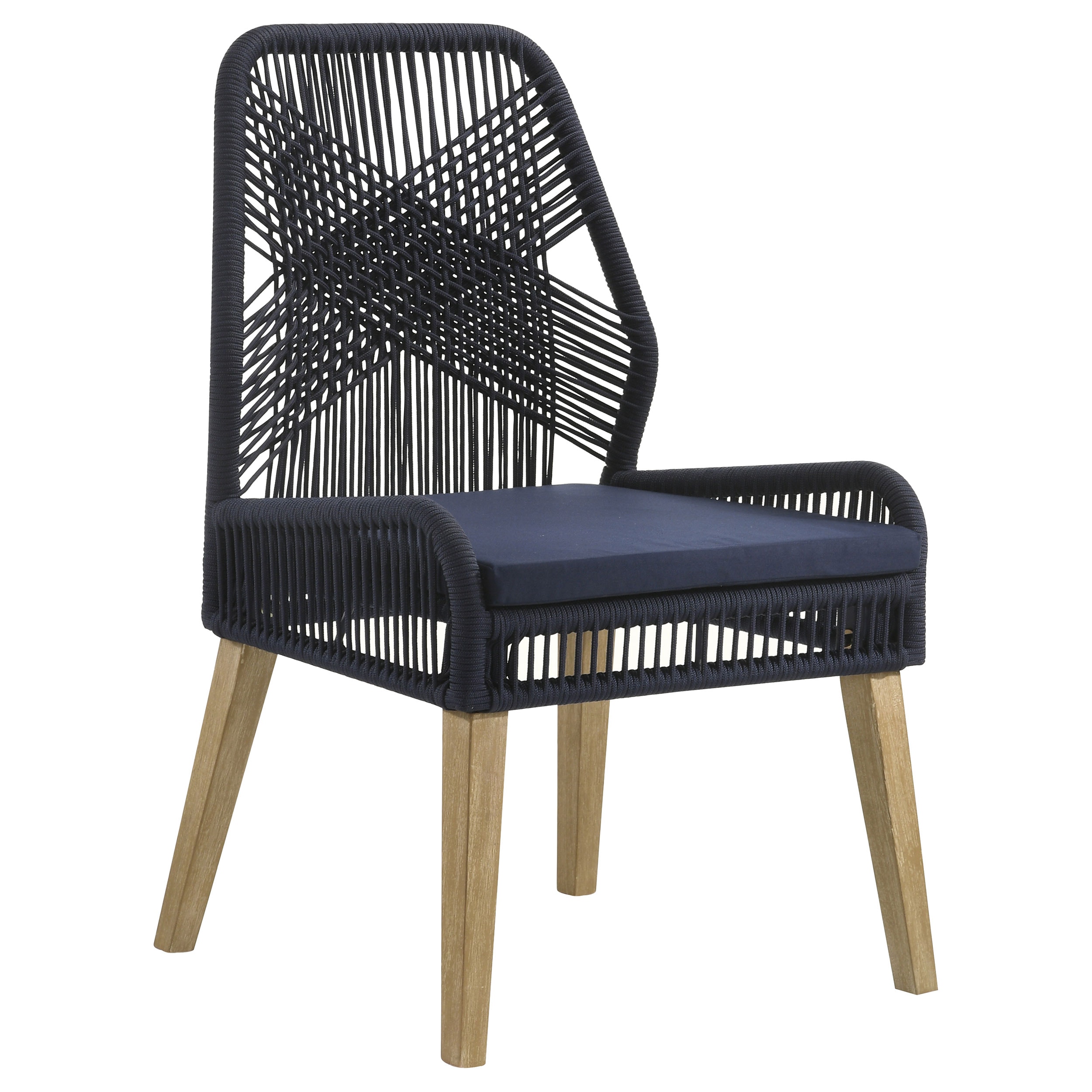 Coaster Casual Dining Nakia Woven Rope Dining Side Chairs Dark