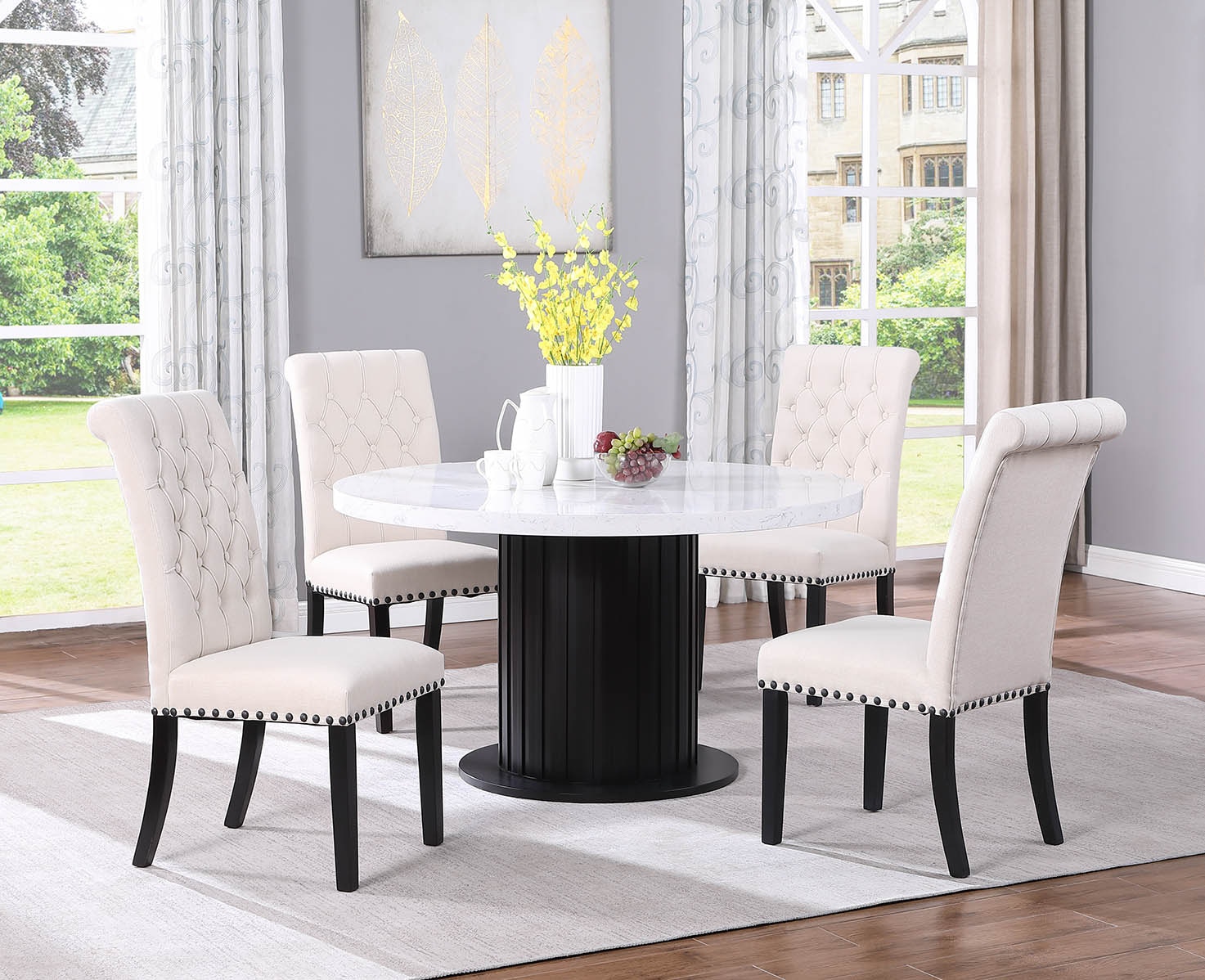 Mabry espresso round dining table online