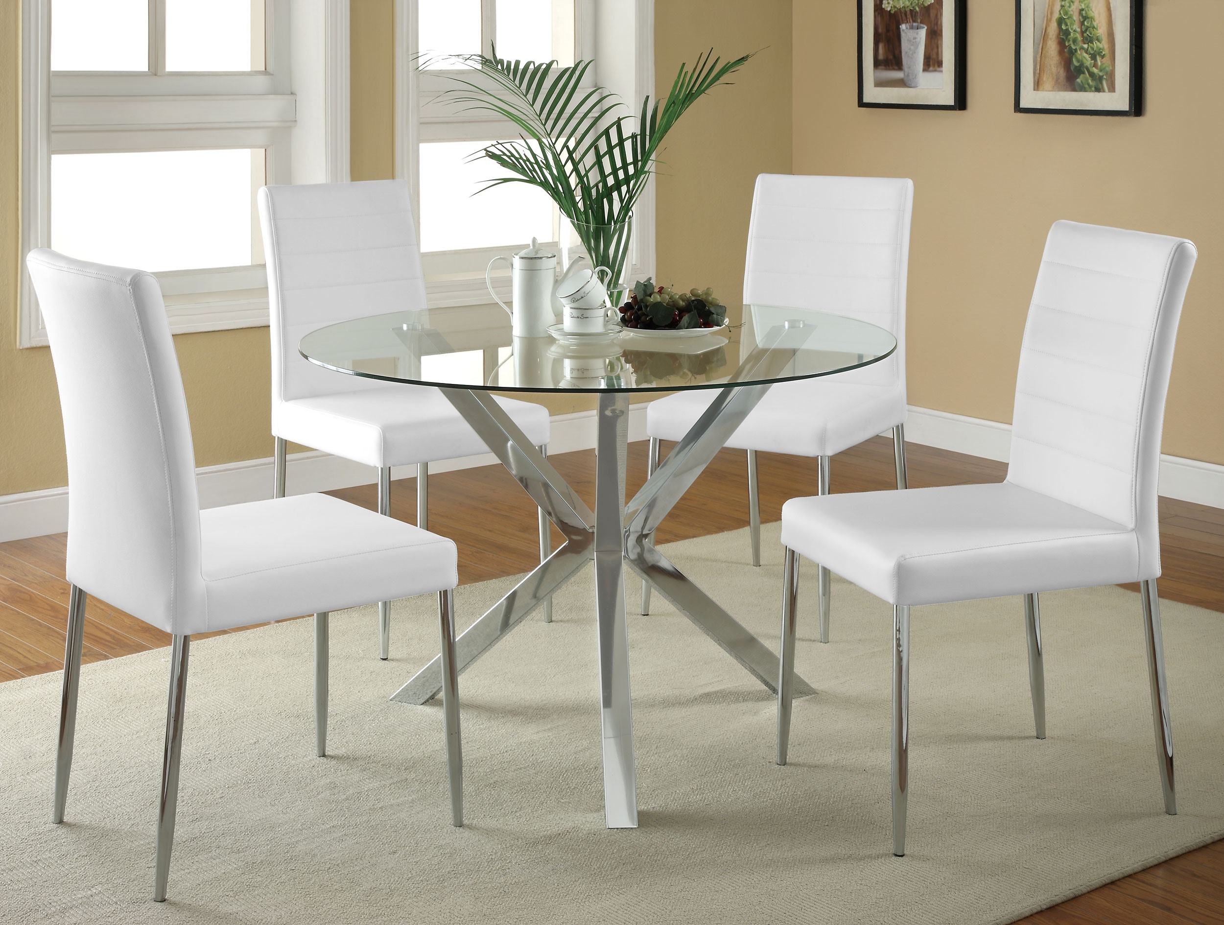 Coaster Casual Dining Vance Round 41-inch Glass Top Asterisk