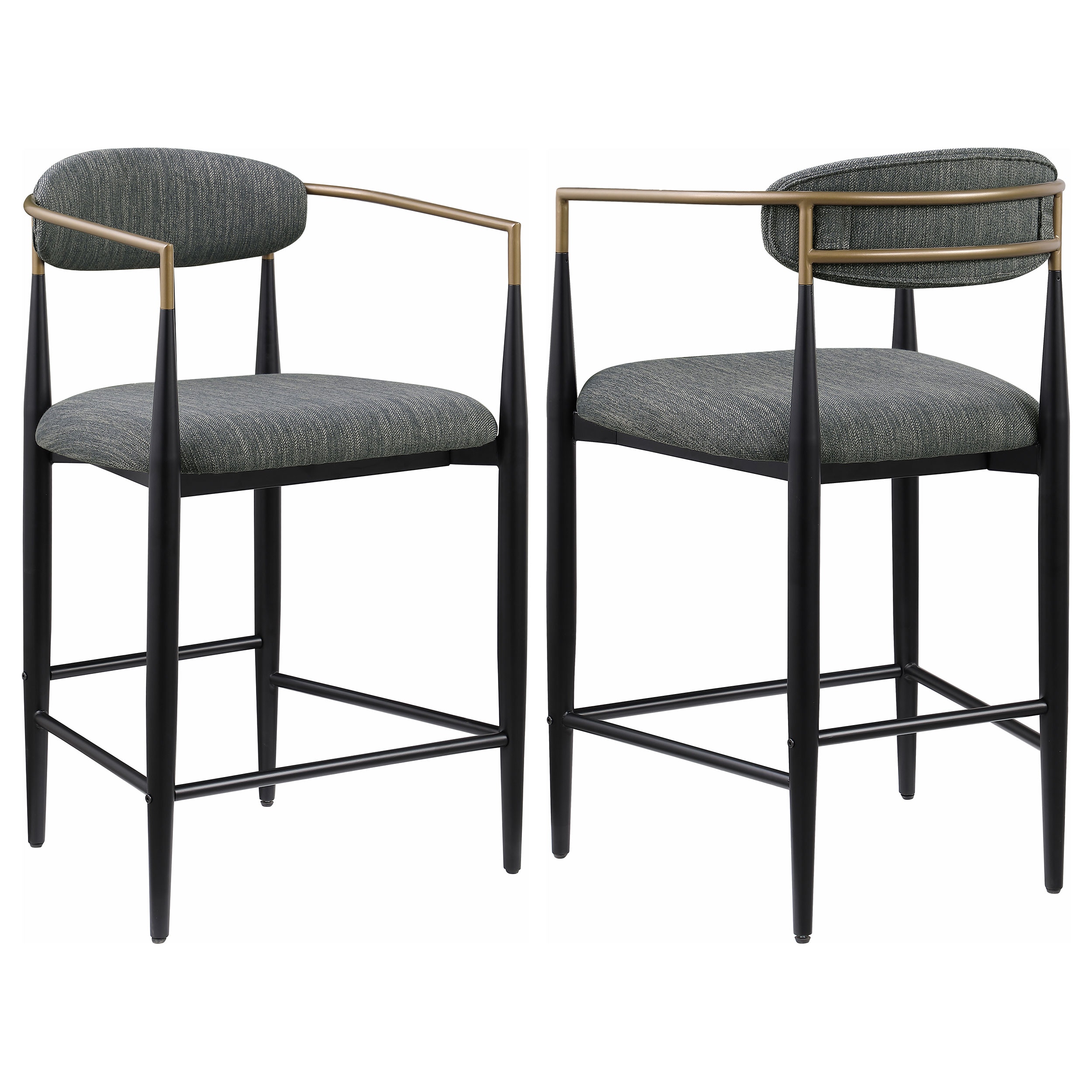 Coaster Tina Fabric Upholstered Counter Chair Dark Grey (Set of 2 - Priced Individually) 121186
