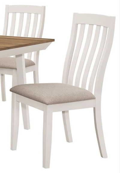 Coaster Nogales Vertical Slat Back Dining Side Chair Off White (Set Of 2) 122302