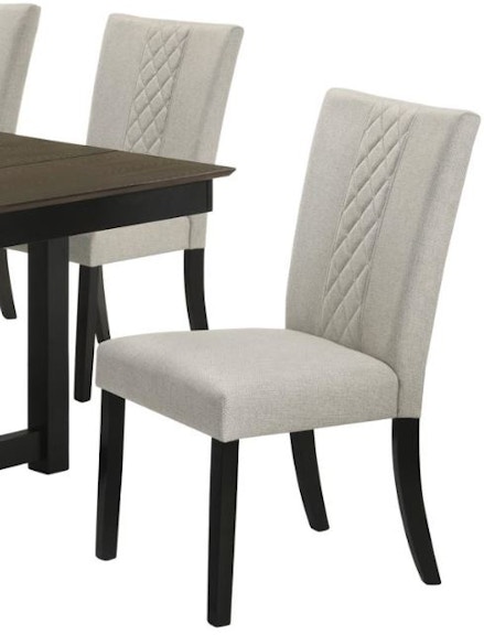 Coaster Malia Upholstered Solid Back Dining Side Chair Beige And Black (Set Of 2) 122342