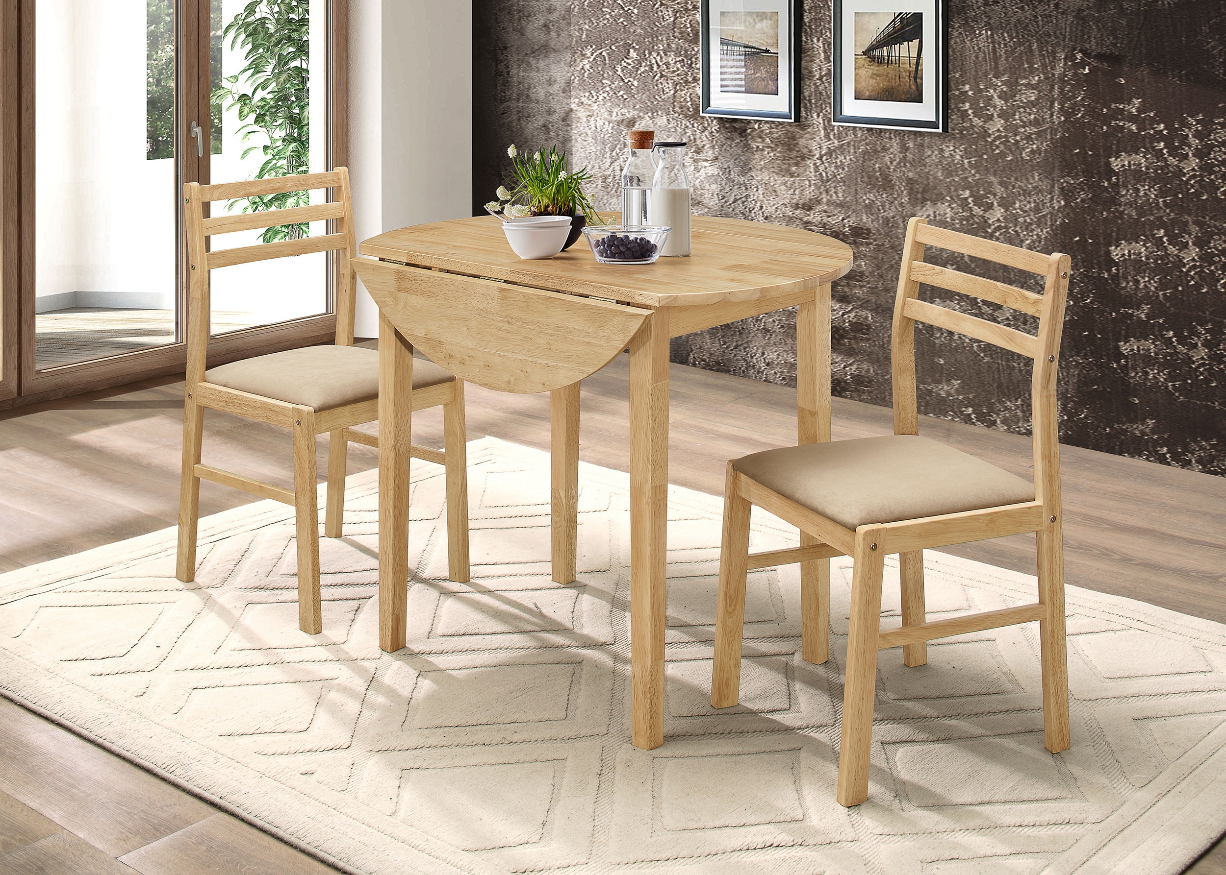 Coaster Casual Dining Bucknell 3-piece Round Drop Leaf