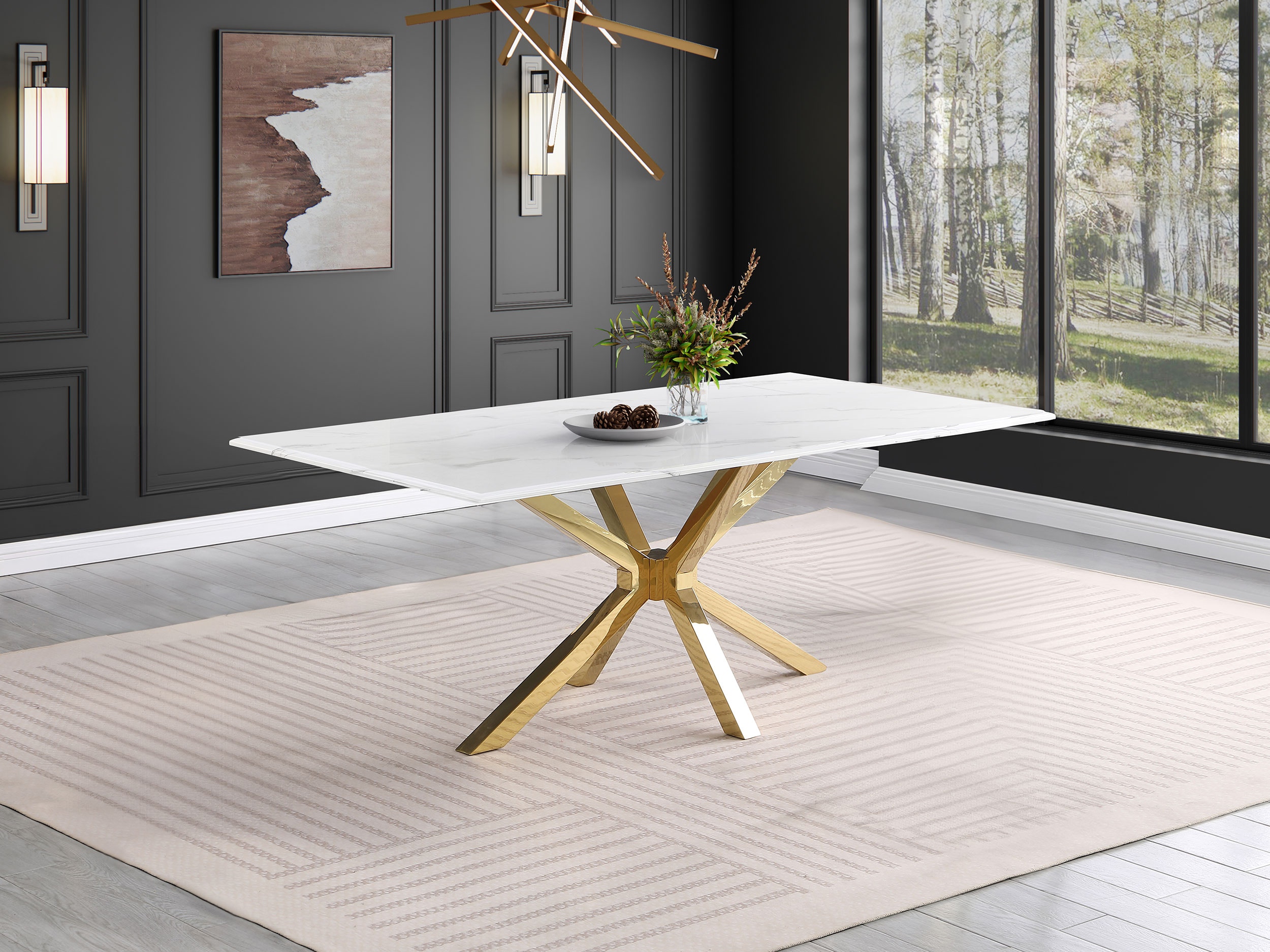 Coaster Casual Dining Venera Rectangular 79-inch Faux Marble