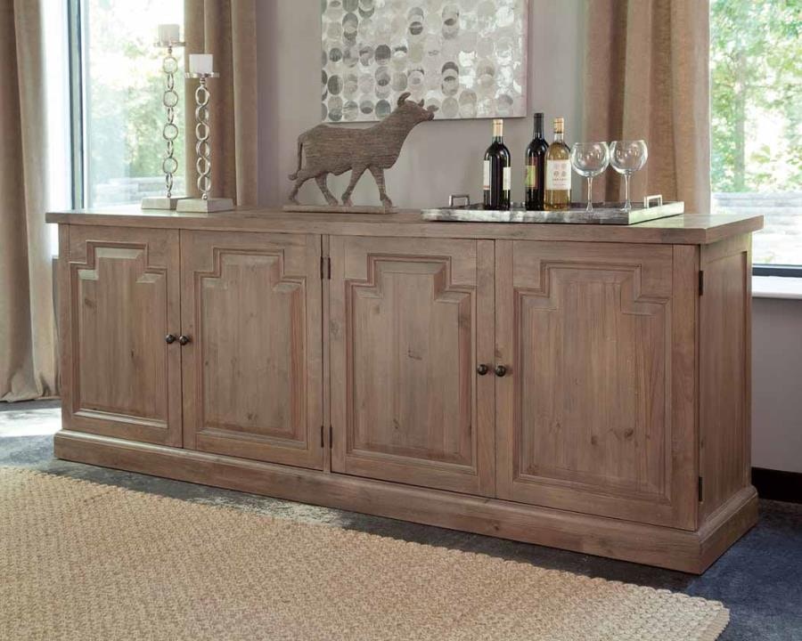 Florence 4 door Dining Sideboard Buffet Cabinet Rustic Honey