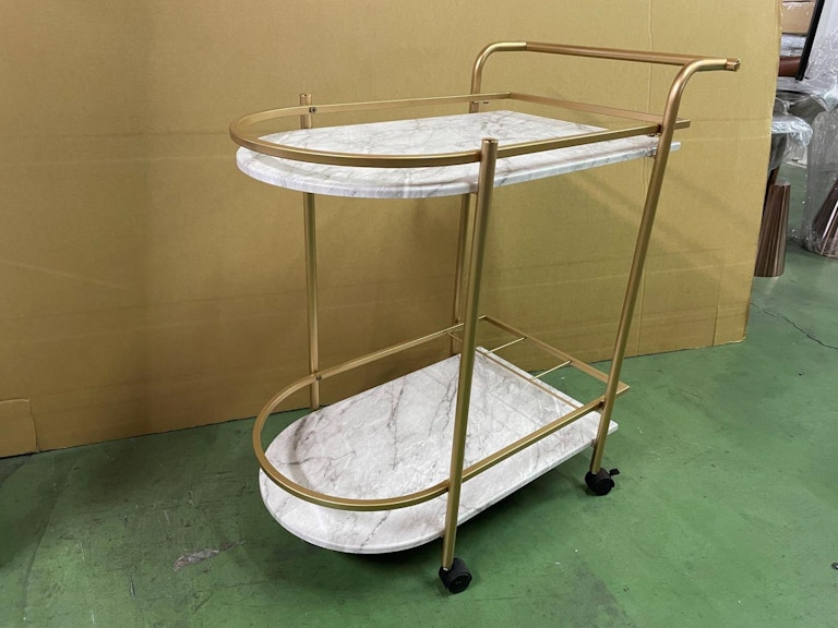 Coaster Desiree 2-tier Bar Cart With Casters Gold 181377