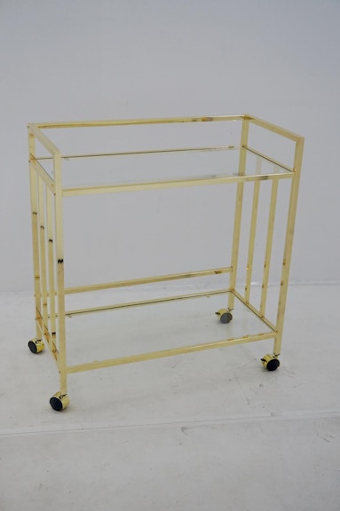 Coaster Cara Rectangular Glass Bar Cart Brass 181381