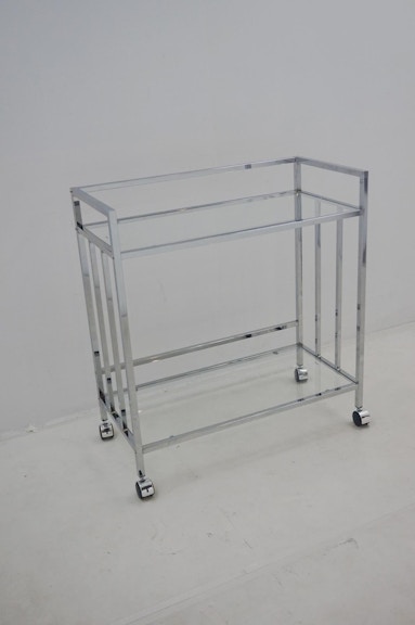 Coaster Cara Rectangular Glass Bar Cart Chrome 181382